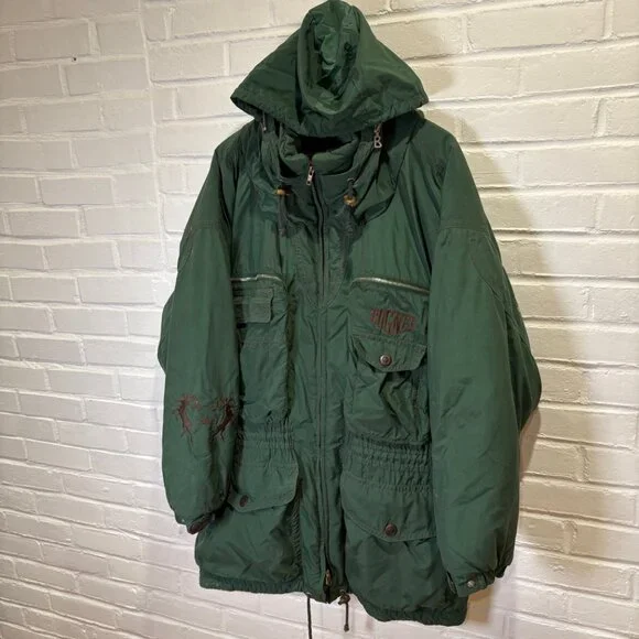 Vintage 90s Bogner Expedition Ski Snowboard Jacket Green Embroidered Men's 42 - Picture 2 of 15